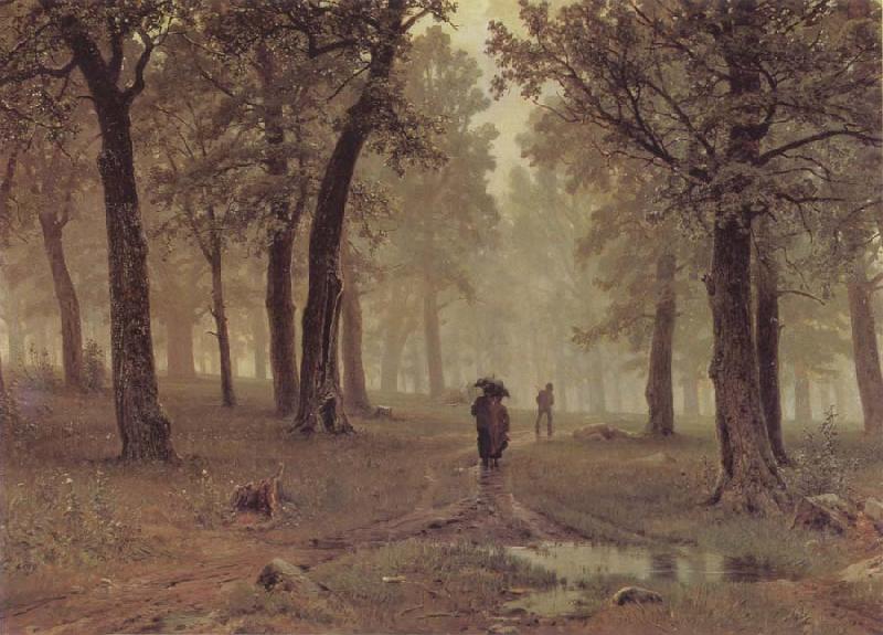 Ivan Shishkin Rain in an Oak Forest Sweden oil painting art